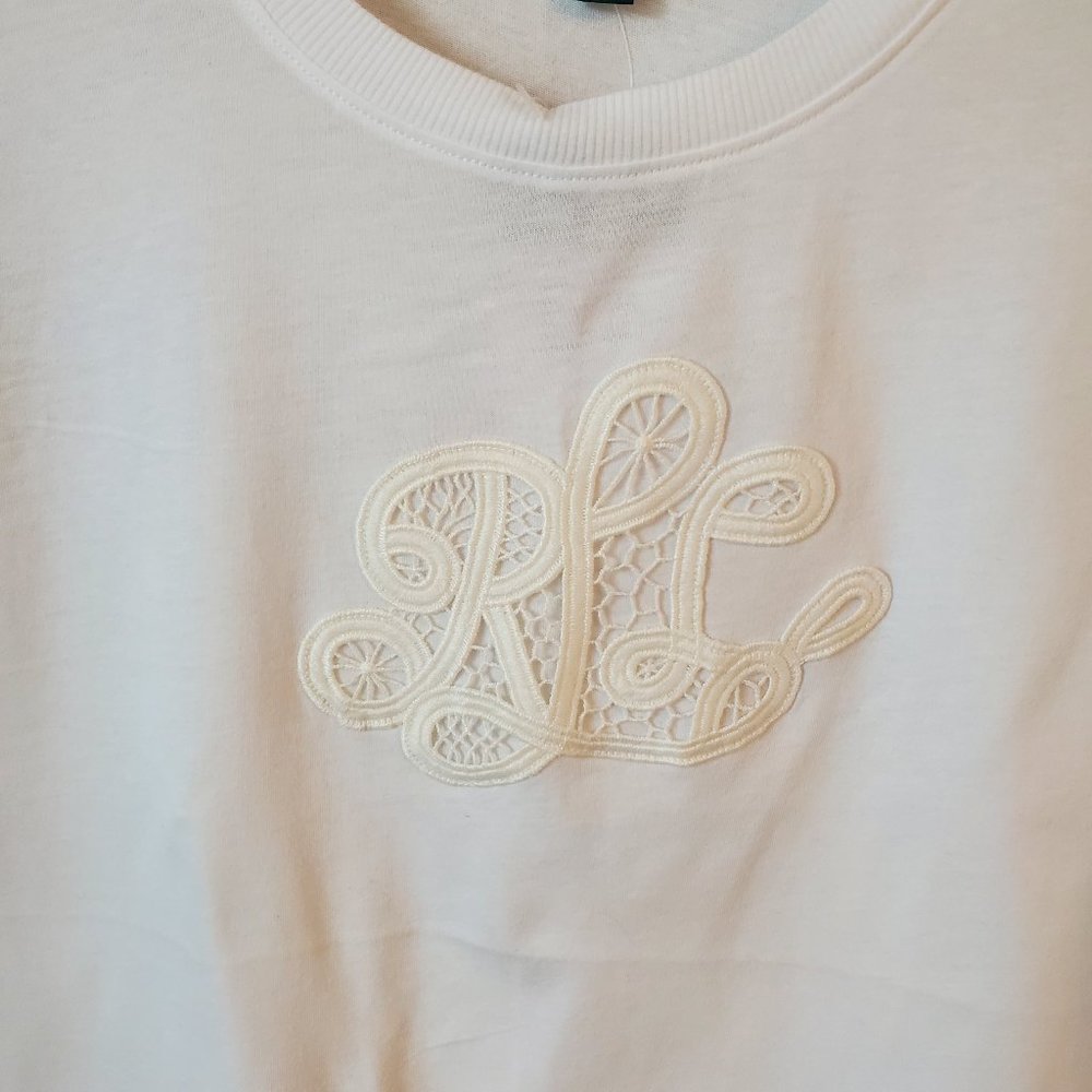 LAUREN RALPH LAUREN EMBROIDERED MONOGRAM T- SHIRT - Picture 3 of 9